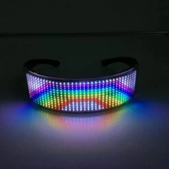 ILOVEMILAN Lunette LED Lunettes Lumineuses Avec Motifs Personnalisables Rechargeables Par USB, Fêtes De Carnaval, Discothèques -Promos Protection des yeux : lunettes et masque Magasin 55169273 4
