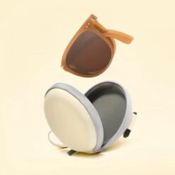 THSINDE Lunettes De Soleil Polarisées Hommes Femmes Lunette De Conduite En Plastique Surdimensionnées-Monture Marron Foncé (verres + Boîte Pliante)