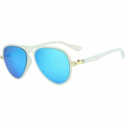 THSINDE Lunettes De Soleil Enfant - Monture Bleue Transparente Bleu Mercure