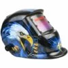 Homfa Masque De Soudage, Masque De Soudure Auto Assombrissement Solaire, DIN 9-13, Grand Champ De Vision, 5 Verres De Protection, Pour MIG / MAG / TIG / Soudage L'Arc (Aigle Américain)