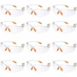 ALMI Lot De 12 Lunette De Sécurité Lunettes De Protection Travail Avec Lentilles Transparentes Anti-Buée Lunette Protection Pour Jardin Laboratoire Chimie