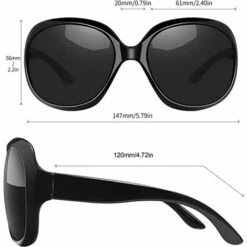 ILOVEMILAN Lunette De Soleil Femme Polarisée Lunettes Surdimensionnées UV400 à La Mode Et Lunette De Soleil Classique Grand Cadre -Promos Protection des yeux : lunettes et masque Magasin 55524027 4