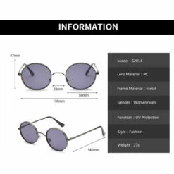 ILOVEMILAN Lunettes De Soleil Rondes Homme Vintage Lunette De Soleil Femme Polarisée Rétro Classique John Lennon Hippie Steampunk UV400(grey/noir) -Promos Protection des yeux : lunettes et masque Magasin 55524052 5