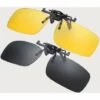 PERLE RARE Clip Solaire, Polarized Lunettes De Soleil [Lot De 2/Vision Nocturne + Vision Du Jour] Clip Sur Lunettes De Soleil Pour Hommes / Femmes Pour La Conduite Et Les Activités De Plein Air