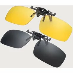 PERLE RARE Clip Solaire, Polarized Lunettes De Soleil [Lot De 2/Vision Nocturne + Vision Du Jour] Clip Sur Lunettes De Soleil Pour Hommes / Femmes Pour La Conduite Et Les Activités De Plein Air