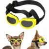 ILOVEMILAN Lunettes Pour Chiens, Lunettes De Soleil Pour Animaux De Compagnie Réglables, Lunettes De Protection Étanche à La Poussière Anti-UV, Coupe-Vent Imperméable Pour Petit Chien Moyen Chat - Jaune