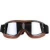 CADEAUX Lunettes De Moto Harley De Style Rétro, Lunettes Tout-terrain Coupe-vent Pour L'extérieur (marron + Argent)