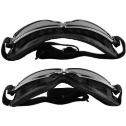 CADEAUX Lunettes De Moto Harley De Style Rétro, Lunettes Tout-terrain Coupe-vent Pour L'extérieur (marron + Argent) -Promos Protection des yeux : lunettes et masque Magasin 55762086 5