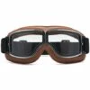 CADEAUX Lunettes De Moto Vintage Lunettes D'aviateur Pliables Avec Lentilles Antibuée Sangle Réglable Cadre Marron Lentille Claire