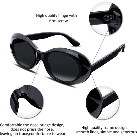 BENOBBY KIDS 2 Pièces Lunettes De Soleil Noires Clout Lunettes De Soleil Femmes Hommes Rétro Lunettes De Soleil Ovales Filles Garçons Lunettes De Soleil 5 BENOBBY KIDS 2 Pièces Lunettes De Soleil Noires Clout Lunettes De Soleil Femmes Hommes Rétro Lunettes De Soleil Ovales Filles Garçons Lunettes De Soleil – Image 5