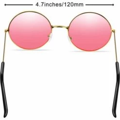 PERLE RARE 2 Paires Lunettes De Soleil Spécifications Hippie Rose Lunettes De Soleil Rétro Style Hippie Lunettes De Soleil Déguisement Hippie Hommes Femmes Lunettes (Forme Ronde) -Promos Protection des yeux : lunettes et masque Magasin 56095678 3