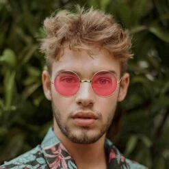 PERLE RARE 2 Paires Lunettes De Soleil Spécifications Hippie Rose Lunettes De Soleil Rétro Style Hippie Lunettes De Soleil Déguisement Hippie Hommes Femmes Lunettes (Forme Ronde) -Promos Protection des yeux : lunettes et masque Magasin 56095678 4