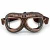 CADEAUX Lunettes De Motocross, Steampunk Vintage Aviateur Style Pilote Moto Cruiser Scooter Goggle Biker Racer Cruiser Touring Casque Demi Casque (Copper, Clear)