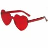 ILOVEMILAN Lunettes De Soleil Sans Monture En Forme De Coeur Lunettes Sans Cadre Transparentes De Couleur Bonbon (rouge)