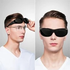 PERLE RARE Surlunettes De Soleil Polarisées - Surlunette Solaire Antireflet UV400 Pour Lunettes De Vue - Sur-Lunette De Soleil Homme Et Femme - Vélo, Randonnée, Pêche, Golf -Promos Protection des yeux : lunettes et masque Magasin 56652018 5