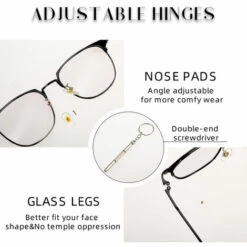 TANCYCO Lunettes De Soleil Anti-lumière Bleue Lunettes De Soleil Photochromiques Lunettes De Jeu Pour Ordinateur Verres Filtrants Anti-UV à Demi-monture Classiques Anti-fatigue Oculaire Pour Hommes Femmes | Trois Couleurs En Option | Boîte De Rangement Test De Sa -Promos Protection des yeux : lunettes et masque Magasin 58208238 4