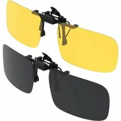 TANABATA Clip Solaire, Polarized Lunettes De Soleil [Lot De 2/Vision Nocturne + Vision Du Jour] Clip Sur Lunettes De Soleil Pour Hommes / Femmes Pour La Conduite Et Les Activités De Plein Air