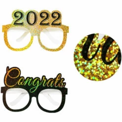 ASUPERMALL Graduation Papier Lunettes 2022 Glitter Lunettes Photo Props École Classe Camarades Fête Fournitures Félicitations Graduation Célébration Décorations, 24Pcs - 24Pcs -Promos Protection des yeux : lunettes et masque Magasin 58336788 4