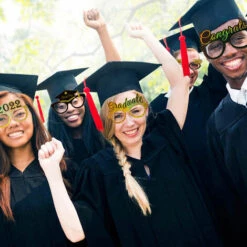 ASUPERMALL Graduation Papier Lunettes 2022 Glitter Lunettes Photo Props École Classe Camarades Fête Fournitures Félicitations Graduation Célébration Décorations, 24Pcs - 24Pcs -Promos Protection des yeux : lunettes et masque Magasin 58336788 5