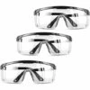 ABCRITAL Lot De 3 Paires De Lunettes De Protection Anti-Buée De Qualité Supérieure - Lunettes De Sécurité Anti-Gouttes - Protection Des Yeux Parfaite Pour Le Lieu De Travail