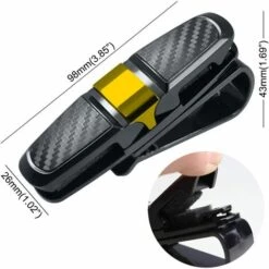 CADEAUX Lot De 2 Porte-Lunettes Pour Pare-Soleil, Avec Clip Pour Lunettes De Soleil Ou Cartes, Noir + D'or -Promos Protection des yeux : lunettes et masque Magasin 59192187 4