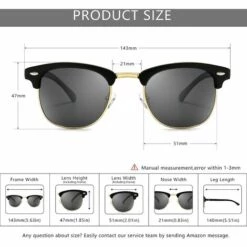 PERLE RARE Lunettes De Soleil Polarisées Rétro Rondes Semi-sans Monture Protection UV Hommes/femmes -Promos Protection des yeux : lunettes et masque Magasin 59325309 5