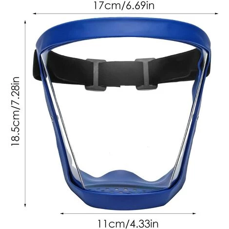 AOUGO Masque Intégral 1 Pièce Avec Cadre, Anti-buée, Anti-poussière, Masque Intégral Ultra-clair, Anti-gouttelettes Hygiénique, Lunettes - Bleu 2 AOUGO Masque Intégral 1 Pièce Avec Cadre, Anti-buée, Anti-poussière, Masque Intégral Ultra-clair, Anti-gouttelettes Hygiénique, Lunettes - Bleu – Image 2