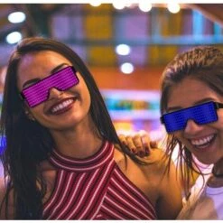 LUCKY-88 Lunettes Lumineuses à Led Lunettes à Affichage Dynamique Stores à Led L Lunettes Accessoires De Fête (lumière Rose) -Promos Protection des yeux : lunettes et masque Magasin 60111972 4