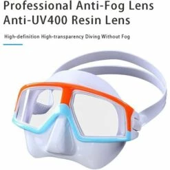AOUGO Swimming Goggles Ensemble De Snorkeling Avec Tuba, Alliage D'aluminium, Verre Anti-buée, Drainage Professionnel, 120 Degrés, Anti-buée Anti-Fuite Pour La Plongée, Le Snorkeling Et La Natation -Promos Protection des yeux : lunettes et masque Magasin 60281780 4