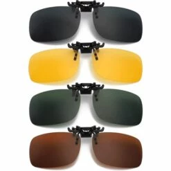 ROSIER Clip Solaire 4 Pièce, Clip Lunettes De Soleil Polarisées, Surlunettes De Soleil Pour Hommes Femmes Pour La Conduite Et Les Activités De Plein Air——VEBTles