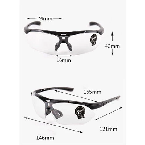 TOPHOMER Anti-rayures S¨¦curit¨¦ Lunettes De Soleil Sport Golf V¨¦lo Cycle Cyclisme Goggle Clair 2 TOPHOMER Anti-rayures S¨¦curit¨¦ Lunettes De Soleil Sport Golf V¨¦lo Cycle Cyclisme Goggle Clair – Image 2