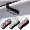 BAICCCF Lunettes De Protection Lot De 3 Porte-lunettes Pour Pare-soleil De Voiture, Support De Lunettes De Soleil De Voiture Avec Strass Bling Pour Voiture Avec Clip Pour Carte De Billet (blanc, Rose, Violet)