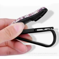 BAICCCF Lunettes De Protection Lot De 3 Porte-lunettes Pour Pare-soleil De Voiture, Support De Lunettes De Soleil De Voiture Avec Strass Bling Pour Voiture Avec Clip Pour Carte De Billet (blanc, Rose, Violet) -Promos Protection des yeux : lunettes et masque Magasin 61088932 3