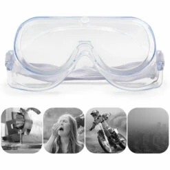 SUPERSELLER Lunettes De Sécurité Adultes Lunettes De Sécurité Réglables Résistant Aux éclaboussures Anti-buée Lunettes à Verres Transparents Utilisation Avec Des Lunettes - Transparent - Transparent -Promos Protection des yeux : lunettes et masque Magasin 61129357 5