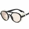 BAICCCF Mode Lunettes De Soleil Lunettes De Soleil Mode Sans Monture Lunettes De Soleil Surdimensionnées Femmes Hommes Rivet Pilote Grand Cadre Lunettes De Soleil Tendance Gog