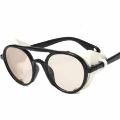 BAICCCF Mode Lunettes De Soleil Lunettes De Soleil Mode Sans Monture Lunettes De Soleil Surdimensionnées Femmes Hommes Rivet Pilote Grand Cadre Lunettes De Soleil Tendance Gog