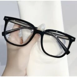 HANBING Anti-lumière Bleue Miroir Plat Lunettes Noires Cadre Couleur Unie Correspondant Degré Myopie Hommes Et Femmes Anti-lumière Bleue Cadre Oeil Plat Lumière -Promos Protection des yeux : lunettes et masque Magasin 61254047 2