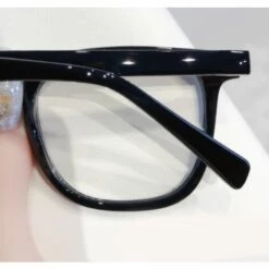 HANBING Anti-lumière Bleue Miroir Plat Lunettes Noires Cadre Couleur Unie Correspondant Degré Myopie Hommes Et Femmes Anti-lumière Bleue Cadre Oeil Plat Lumière -Promos Protection des yeux : lunettes et masque Magasin 61254047 4