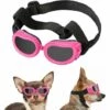 DONTODENT Lunettes De Soleil Pour Petit Chien Lunettes De Protection UV Protection Des Yeux Avec Sangle Réglable Rose D'eau