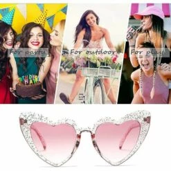 DONTODENT Lunettes De Soleil Coeur Pour Femmes Sans Monture Fine Monture En Métal En Forme De Coeur Lunettes De Soleil Paillettes Roses Lunettes De Soleil 6 X 5,5 X 2,4 Pouces -Promos Protection des yeux : lunettes et masque Magasin 61297730 5