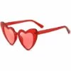 DONTODENT Lunettes De Soleil Coeur Pour Femmes Sans Monture Fine Monture En Métal En Forme De Coeur Lunettes De Soleil Paillettes Rouges Lunettes De Soleil 6,5 X 3,5 X 2,5 Pouces