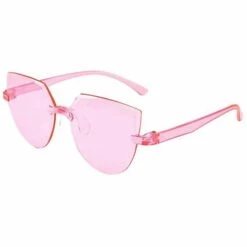 DONTODENT Lunettes De Soleil De Forme Multilatérale Sans Cadre One Piece Jelly Candy Colorful Unisex