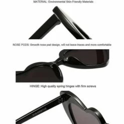 DONTODENT Lunettes De Soleil Coeur Pour Femmes Sans Monture Fine Monture En Métal Lunettes De Soleil En Forme De Coeur Monture Rose Lentille Grise 6 X 5,5 X 2,4 Pouces -Promos Protection des yeux : lunettes et masque Magasin 61298414 4