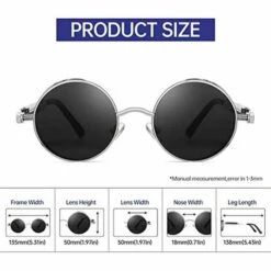 DONTODENT Paire De Lunettes De Soleil Polarisées, Protection UV, Style Gothique Rond -Promos Protection des yeux : lunettes et masque Magasin 61298416 5