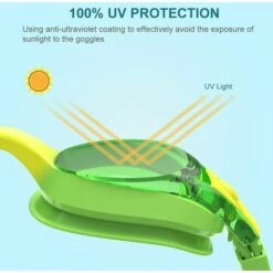 DECKON Lunettes De Natation Enfant, Lunettes Natation Lunettes Piscine Pour Enfants Garçons Filles De 3 à 10 Ans, Antibuée Protection UV Sans Fuite Vision Claire Facile à Régler(vert) -Promos Protection des yeux : lunettes et masque Magasin 61308724 5