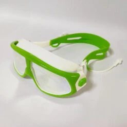 DECKON Lunettes De Natation Pour Enfants - Taille Réglable - Lunettes De Natation Pour Fille - Grand Angle De Vision De 180 ° - Anti-buée - Protection UV (vert Et Blanc)