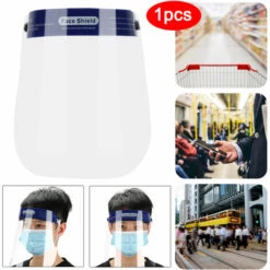 YD Face Shield Safety Protective Transparent Anti Salive Dust Proof Full Face Cover (1pc) -Promos Protection des yeux : lunettes et masque Magasin 61439411 3