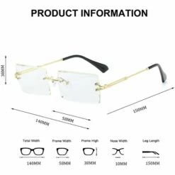 ILOVEMILAN Lunettes De Soleil Rectangulaires Sans Monture Compatibles Avec Les Montures En Métal Ultralégères Pour Femmes/hommes -Promos Protection des yeux : lunettes et masque Magasin 63216264 3