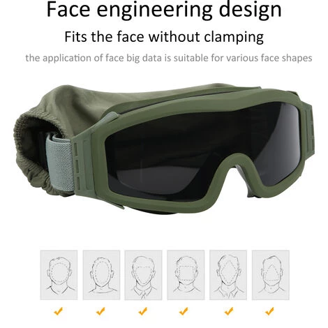 YD Lunettes De Protection Tactics DustProof Lunettes Militaires Anti-explosion Résistantes Aux Chocs(Verre Gris à Cadre Vert Armée ) 5 YD Lunettes De Protection Tactics DustProof Lunettes Militaires Anti-explosion Résistantes Aux Chocs(Verre Gris à Cadre Vert Armée ) – Image 5