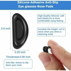 Outillage 24 Paires Plaquettes De Nez à Lunettes Adhésives, Plaquettes De Lunettes En Silicone Antidérapant En Forme De D, Plaquettes De Nez Adhésives Lunettes Nez Pad Pour Lunettes, 15 Mm (Noir) (Noir) LangRay -Promos Protection des yeux : lunettes et masque Magasin 64073563 4